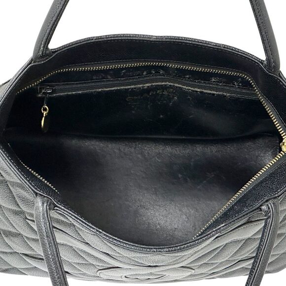 CHANEL Black Caviar Leather Logo Tote Bag - Picture 11 of 16